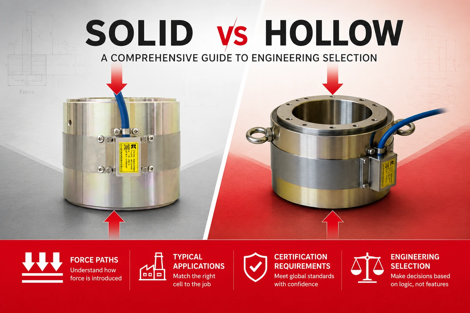 Solid vs Hollow Load Cell: En omfattende guide til ingeniørudvælgelse (kraftveje og typiske applikationer og certificeringskrav)